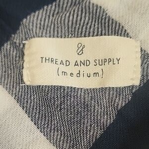 Thread and supply Blue&White&Gray medium Checked Shirt